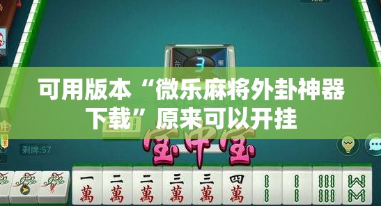 可用版本“微乐麻将外卦神器下载”原来可以开挂