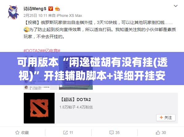 可用版本“闲逸碰胡有没有挂(透视)”开挂辅助脚本+详细开挂安装教程