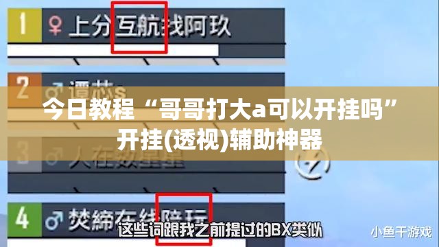 今日教程“哥哥打大a可以开挂吗”开挂(透视)辅助神器