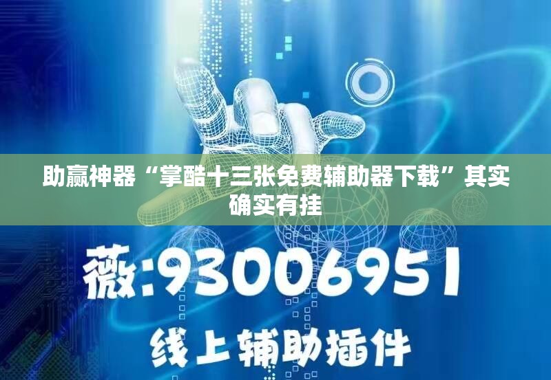 助赢神器“掌酷十三张免费辅助器下载”其实确实有挂