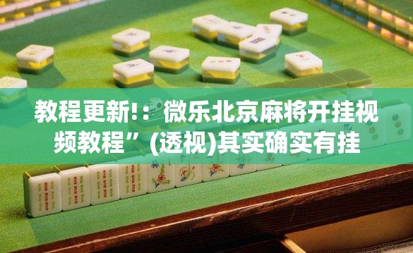 教程更新!：微乐北京麻将开挂视频教程”(透视)其实确实有挂