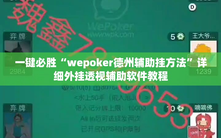 一键必胜“wepoker德州辅助挂方法”详细外挂透视辅助软件教程